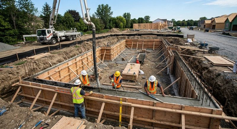Poured Foundation Installation in Fredericksburg, VA